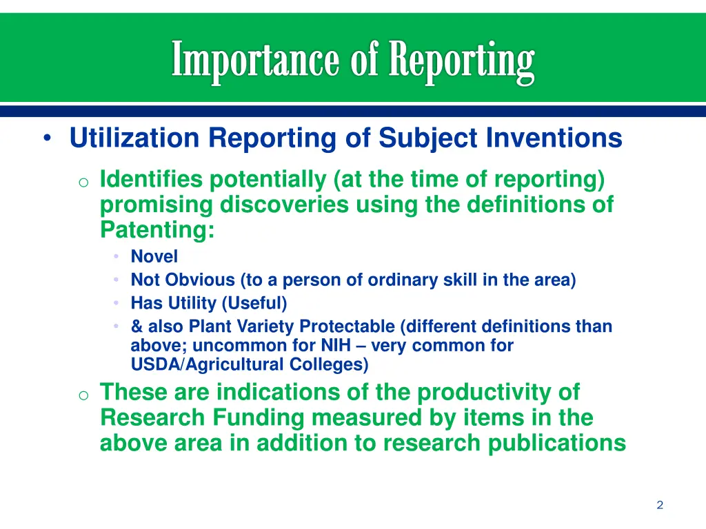 importance of reporting