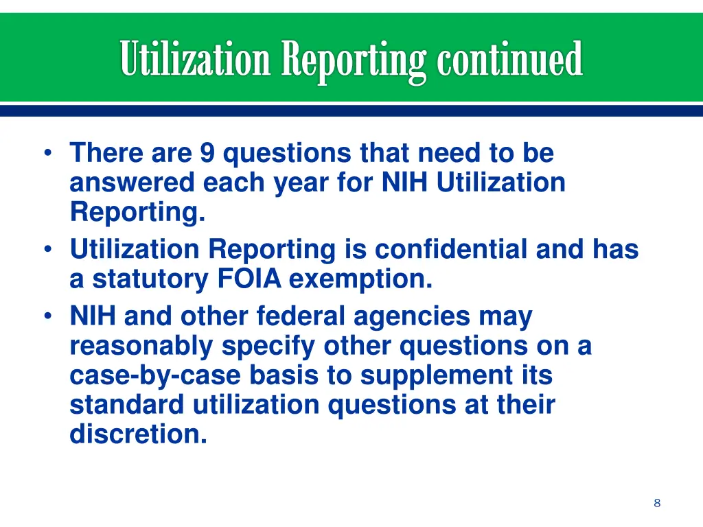 utilization reporting continued 2