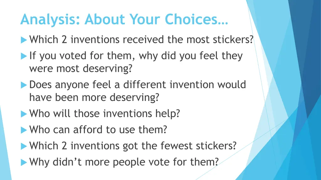 analysis about your choices