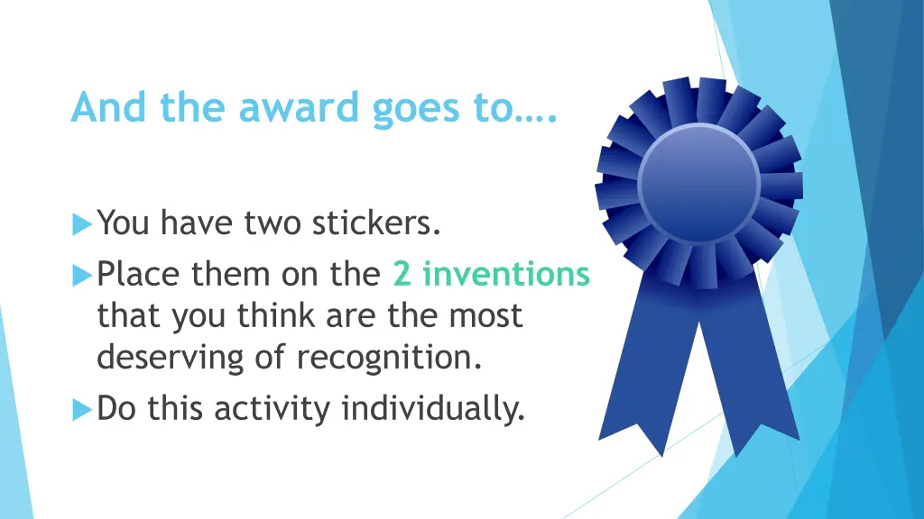 and the award g oes to