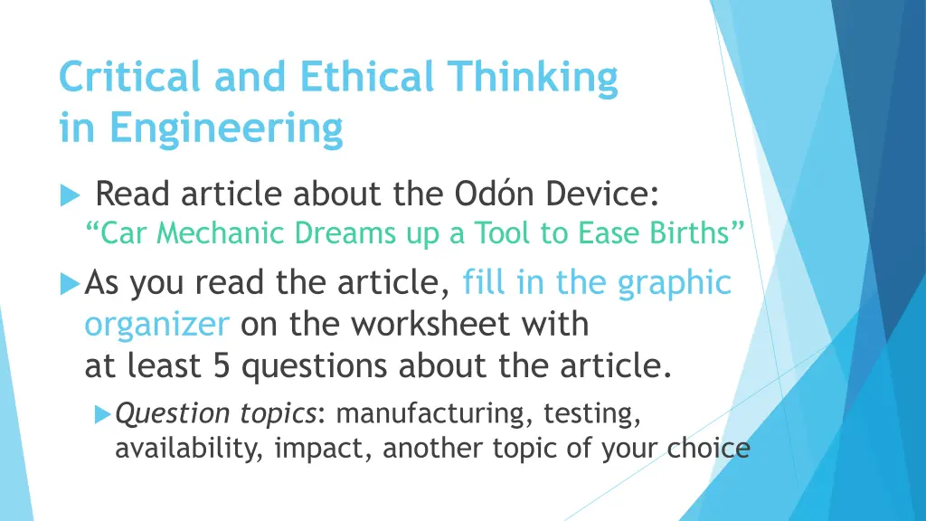 critical and ethical thinking in engineering