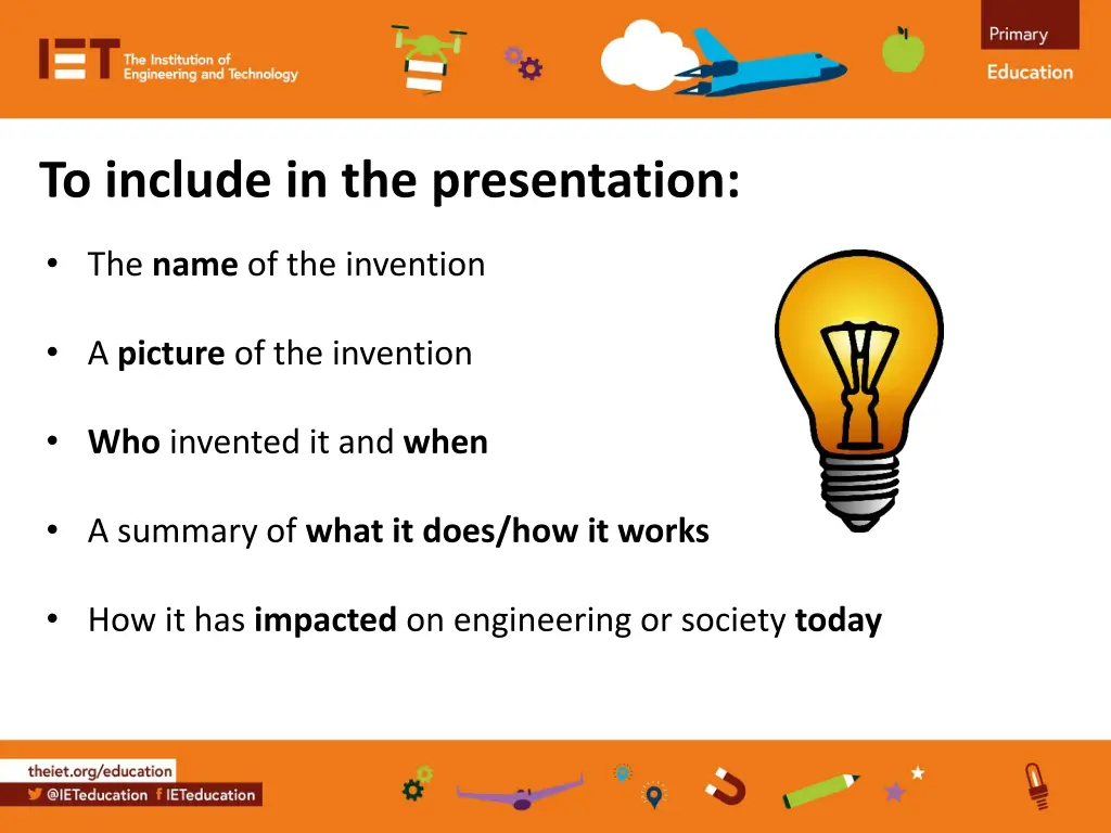 to include in the presentation