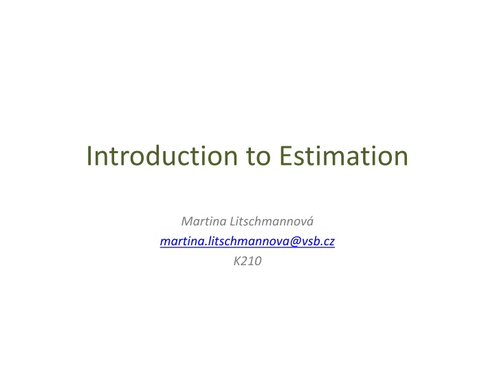 introduction to estimation