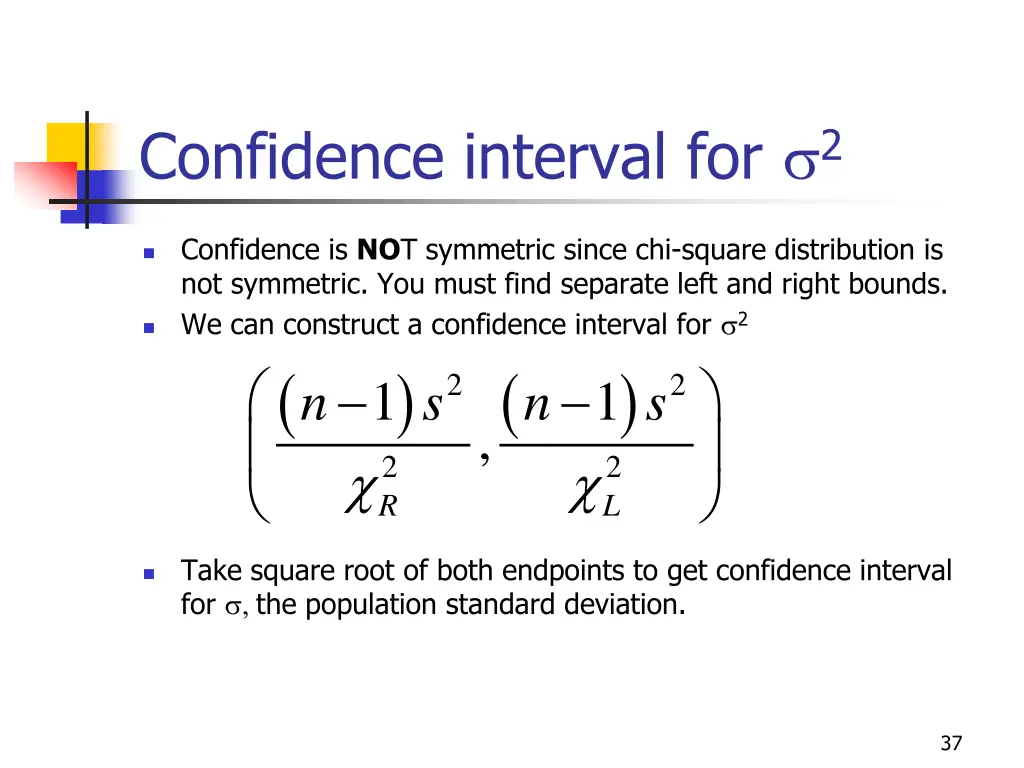 confidence interval for 2