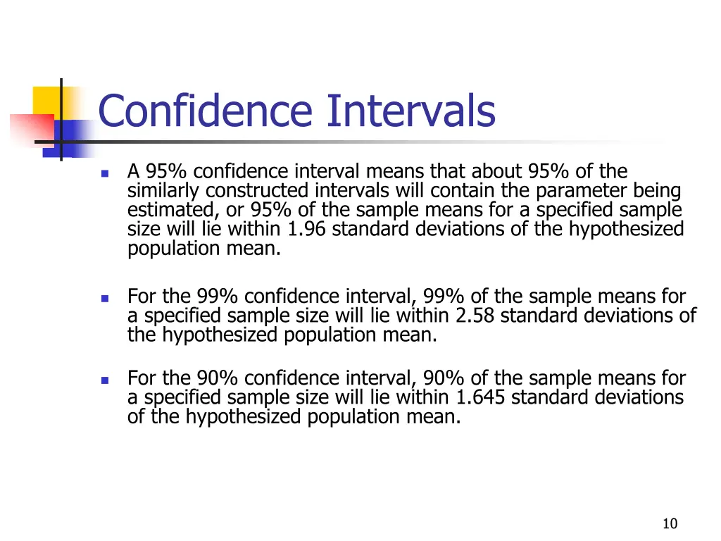 confidence intervals 1