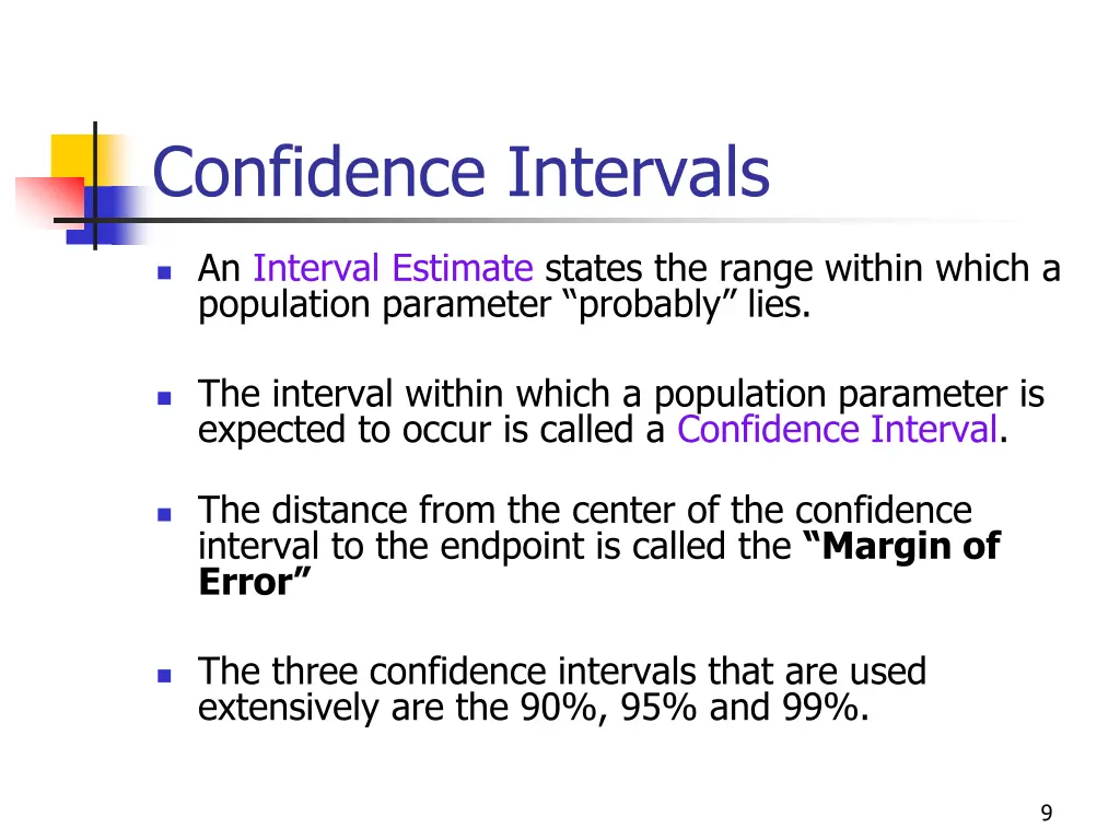 confidence intervals