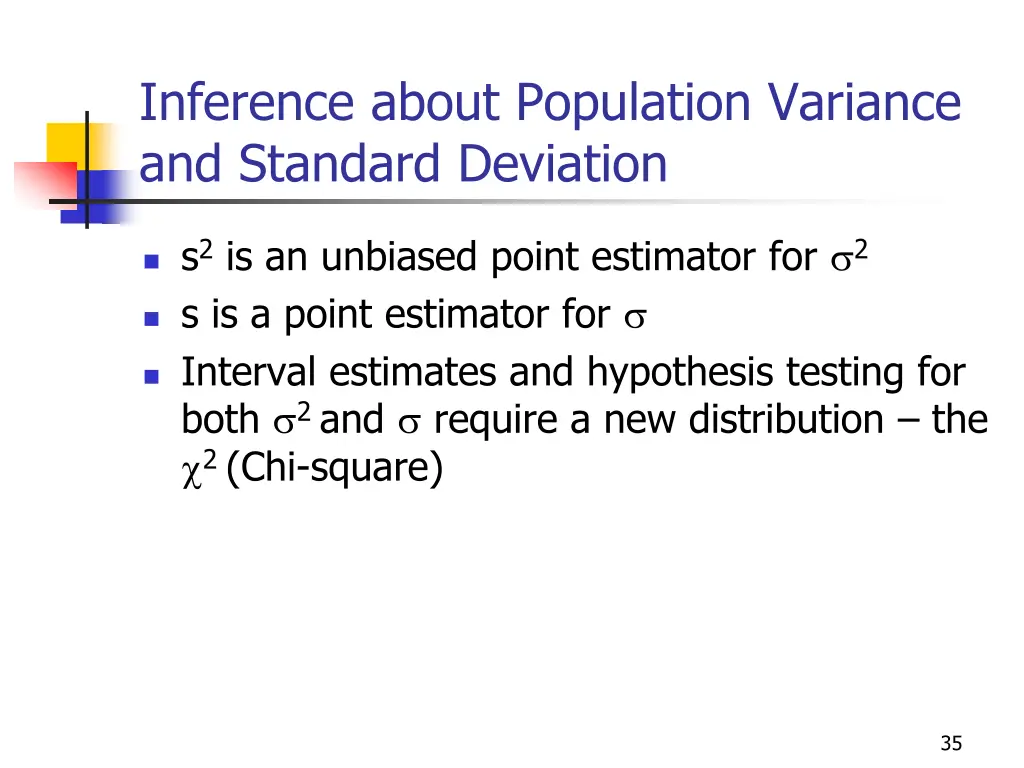 inference about population variance and standard