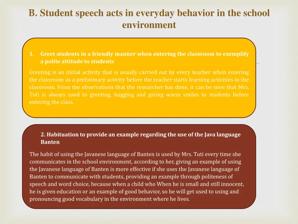 b student speech acts in everyday behavior