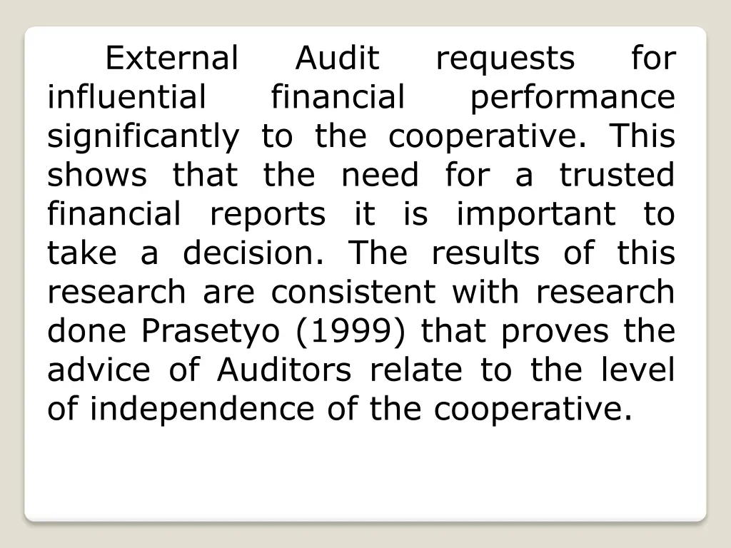 external influential significantly
