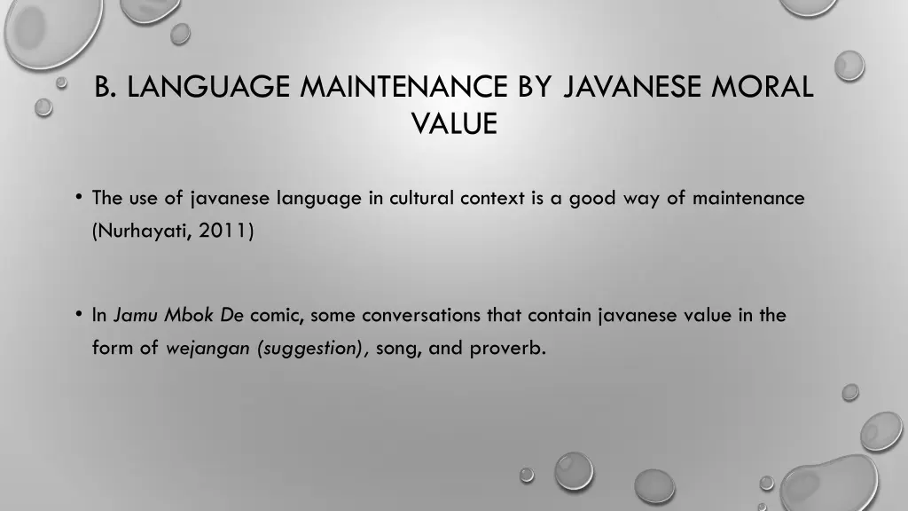 b language maintenance by javanese moral value