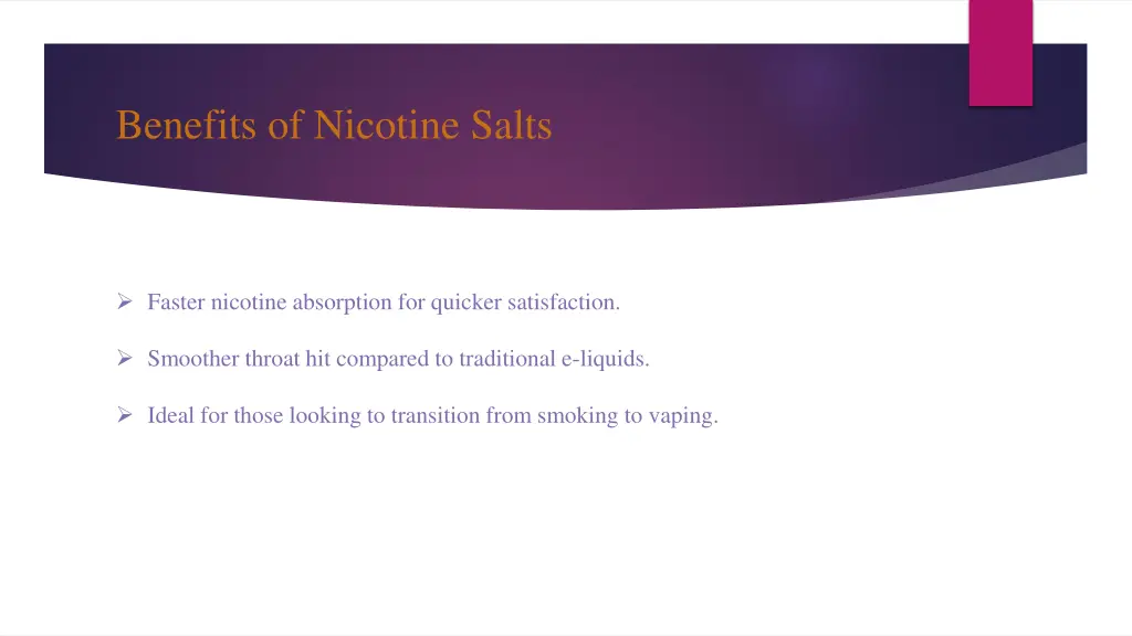 benefits of nicotine salts