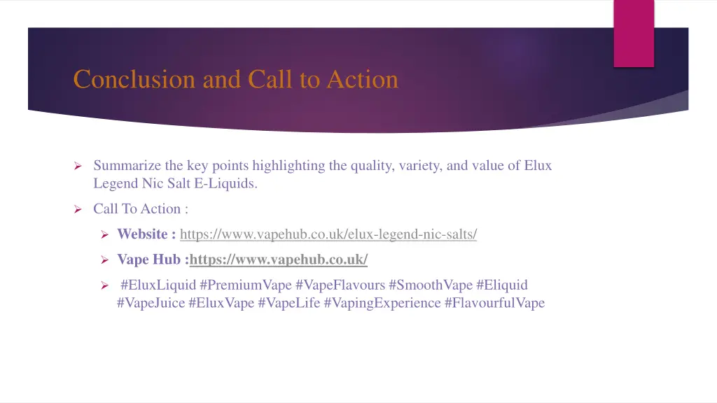 conclusion and call to action