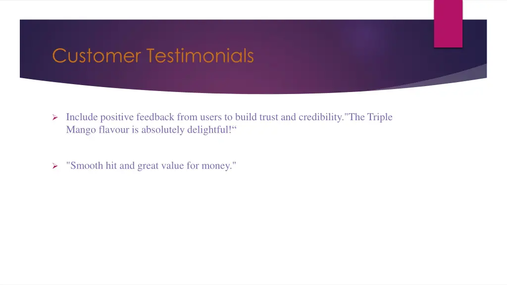 customer testimonials