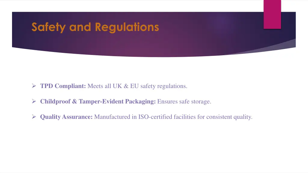 safety and regulations