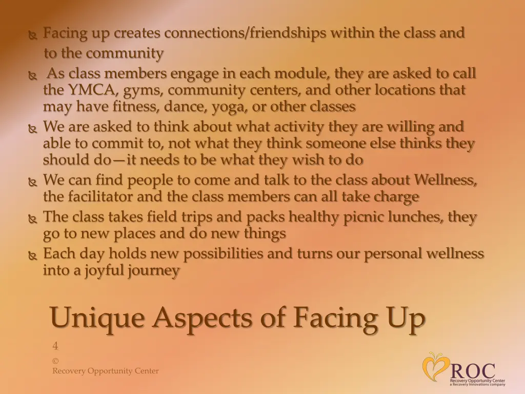 facing up creates connections friendships within