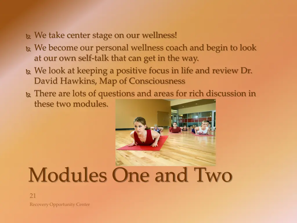 we take center stage on our wellness
