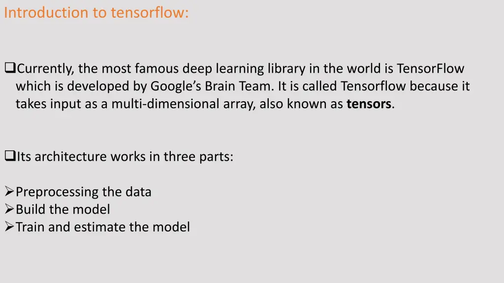 introduction to tensorflow