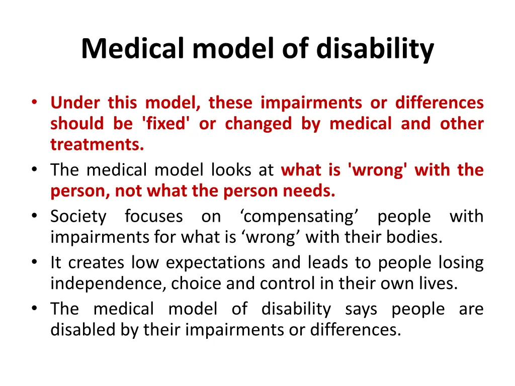 medical model of disability