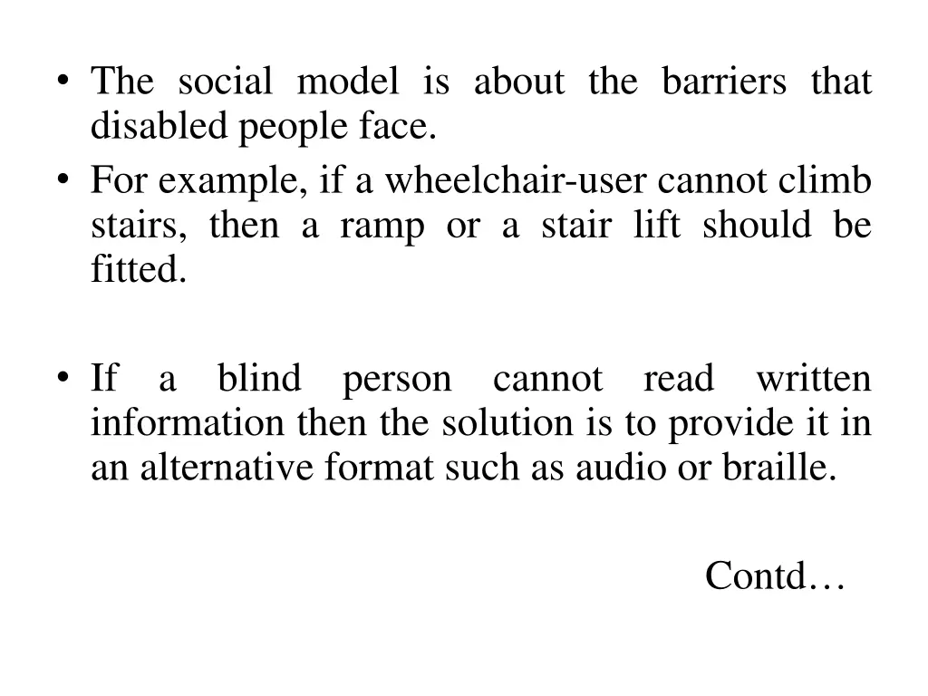 the social model is about the barriers that