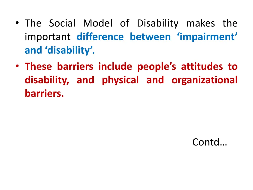 the social model of disability makes