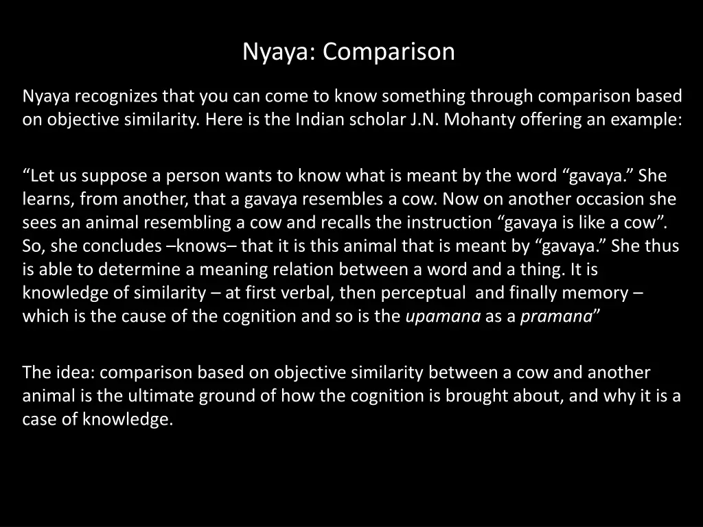nyaya comparison