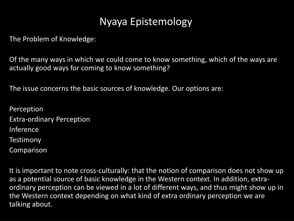 nyaya epistemology