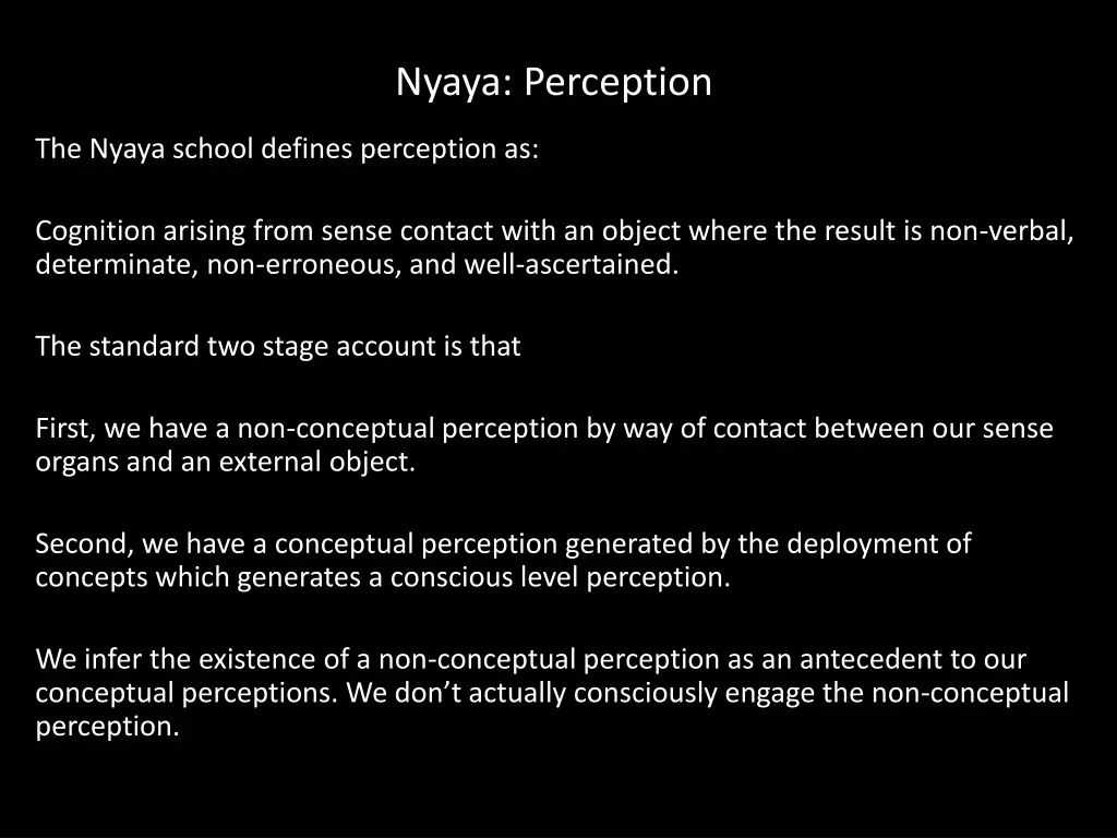 nyaya perception