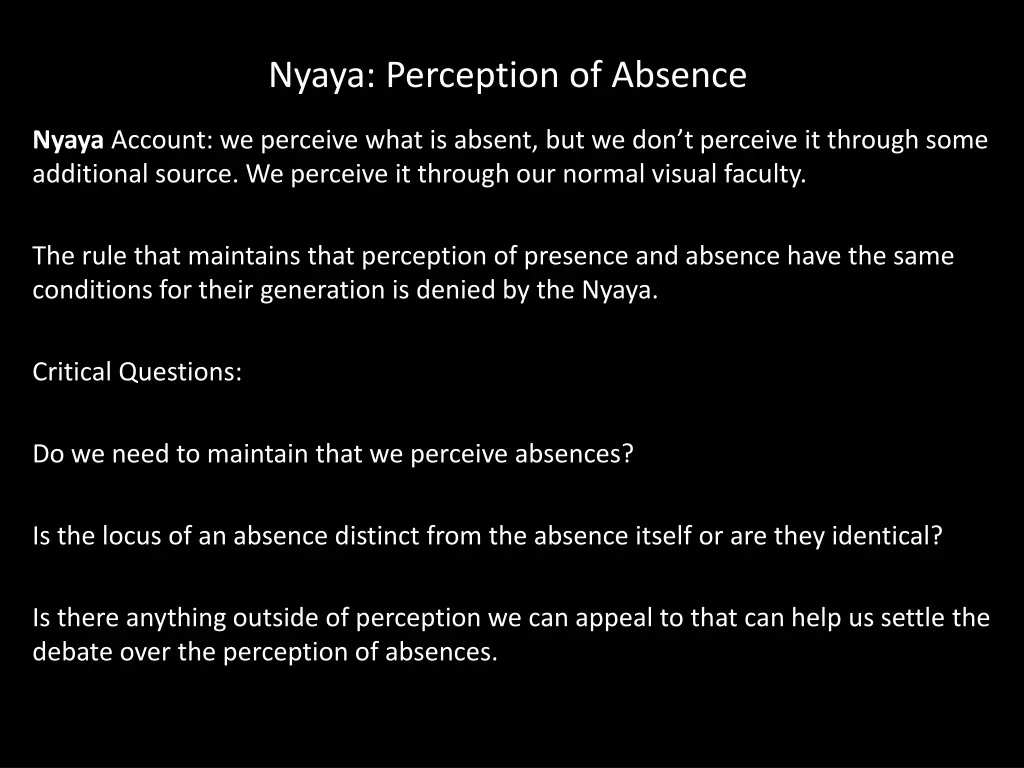 nyaya perception of absence 1
