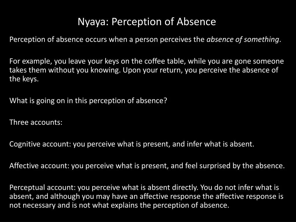 nyaya perception of absence