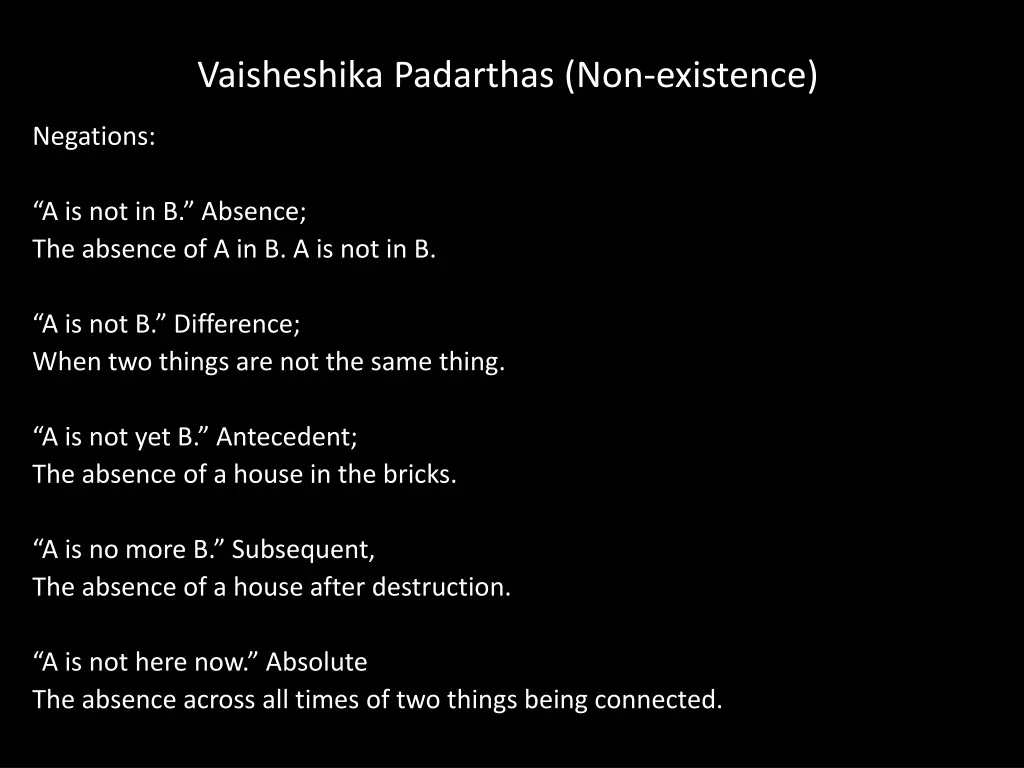 vaisheshika padarthas non existence 1