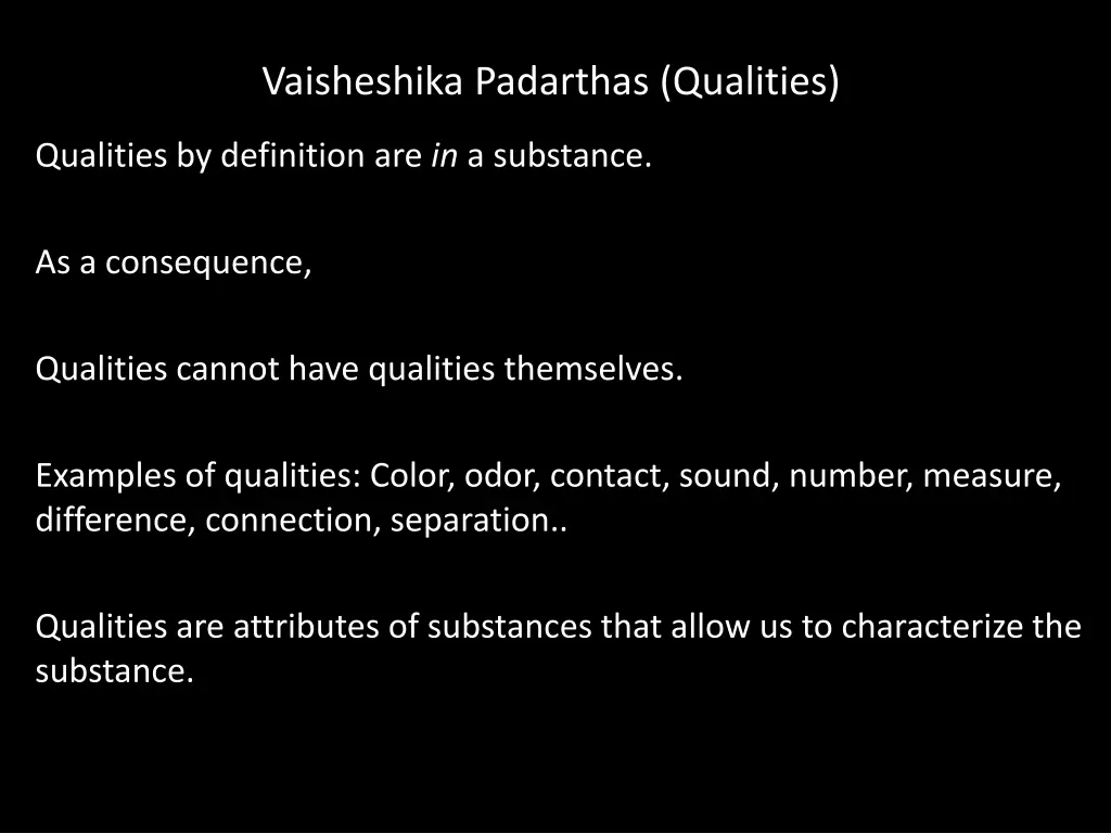 vaisheshika padarthas qualities 1