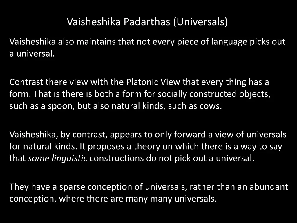 vaisheshika padarthas universals 2