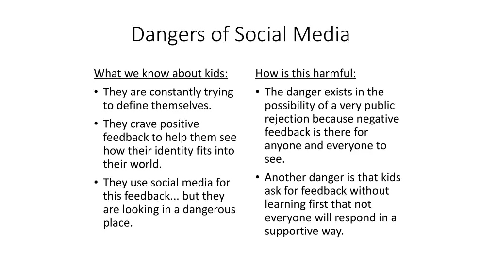 dangers of social media