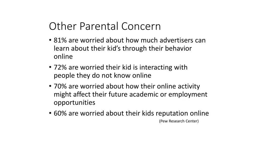 other parental concern 81 are worried about