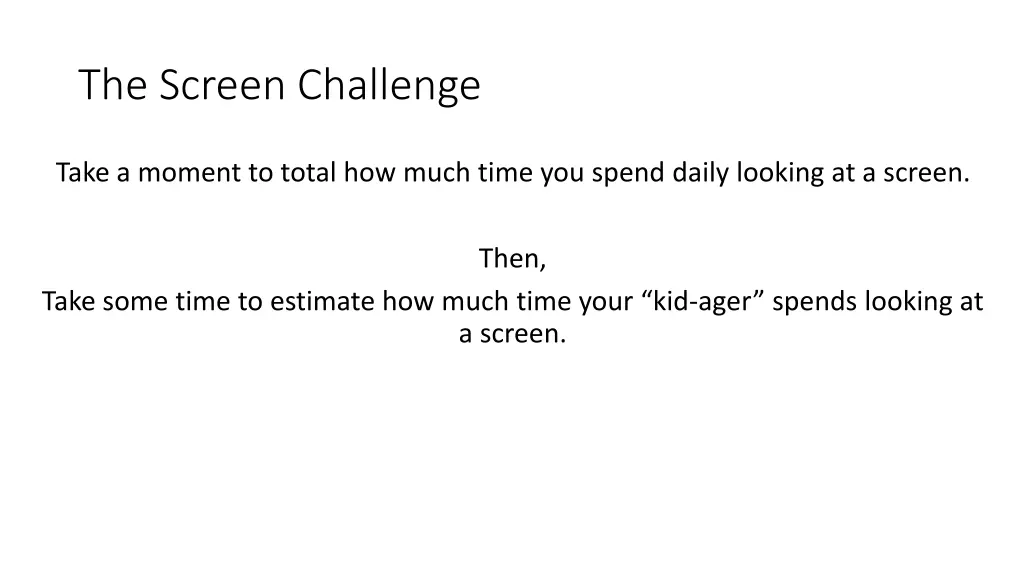 the screen challenge