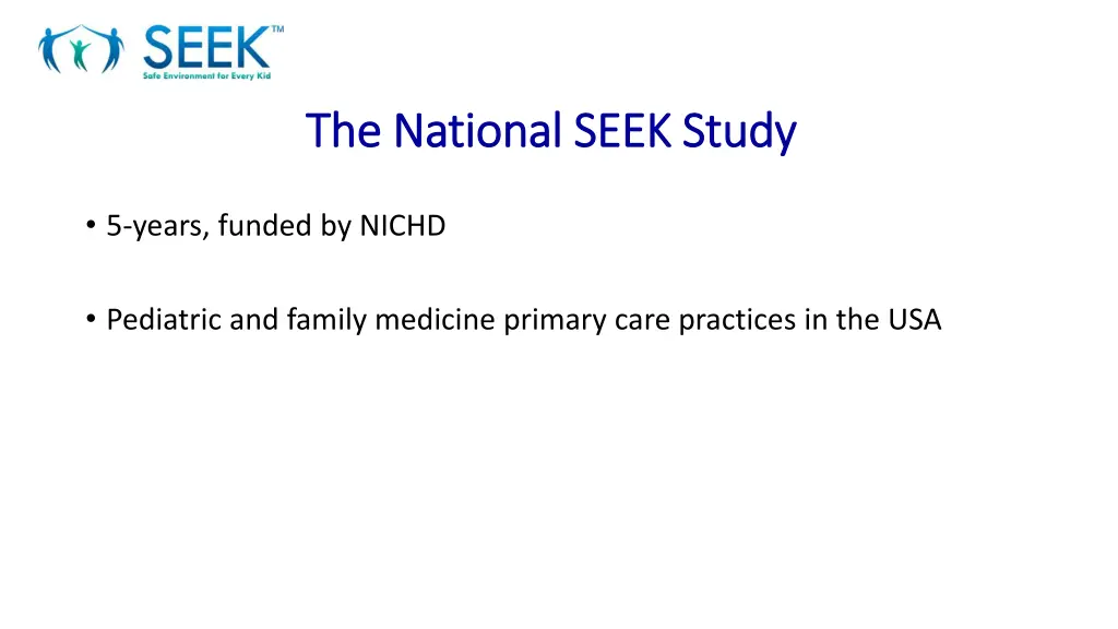 the national seek study the national seek study