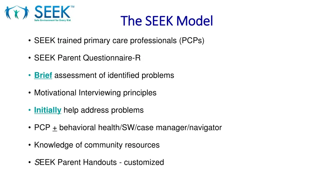 the seek model the seek model