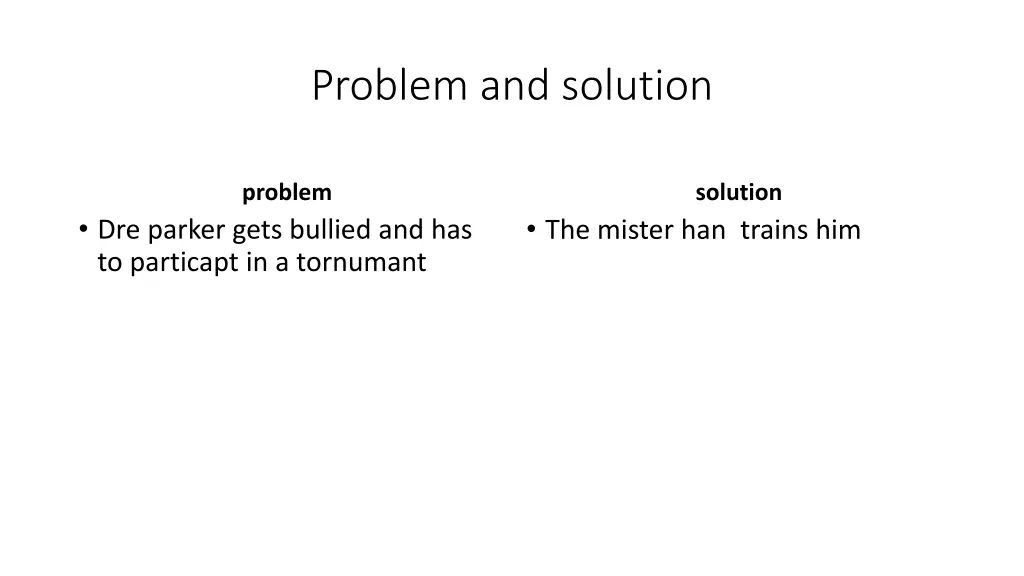 problem and solution