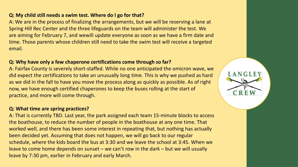 q my child still needs a swim test where