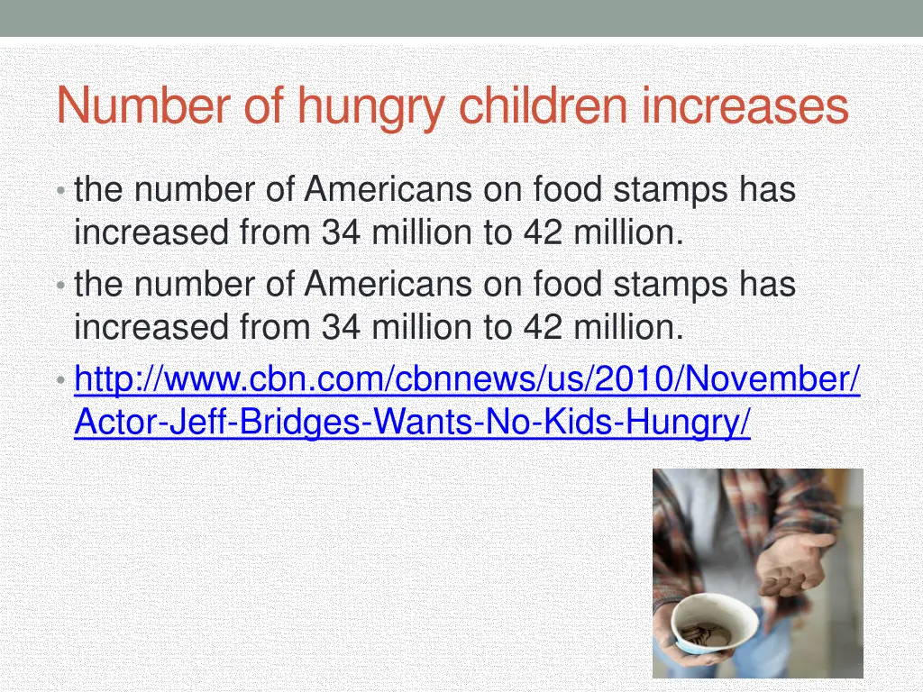 number of hungry children increases