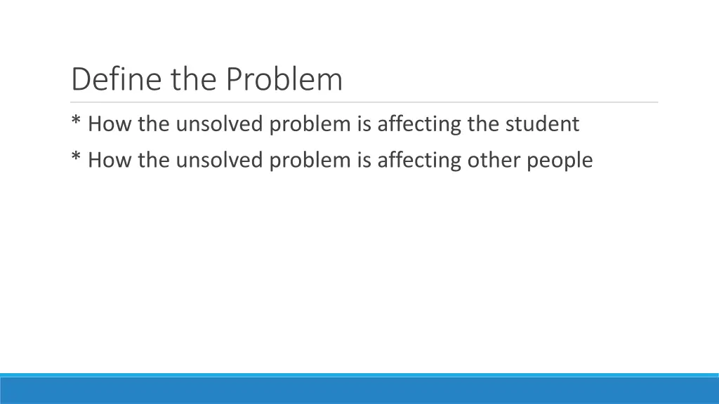 define the problem