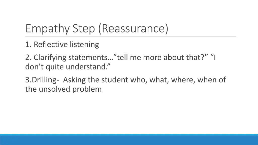 empathy step reassurance
