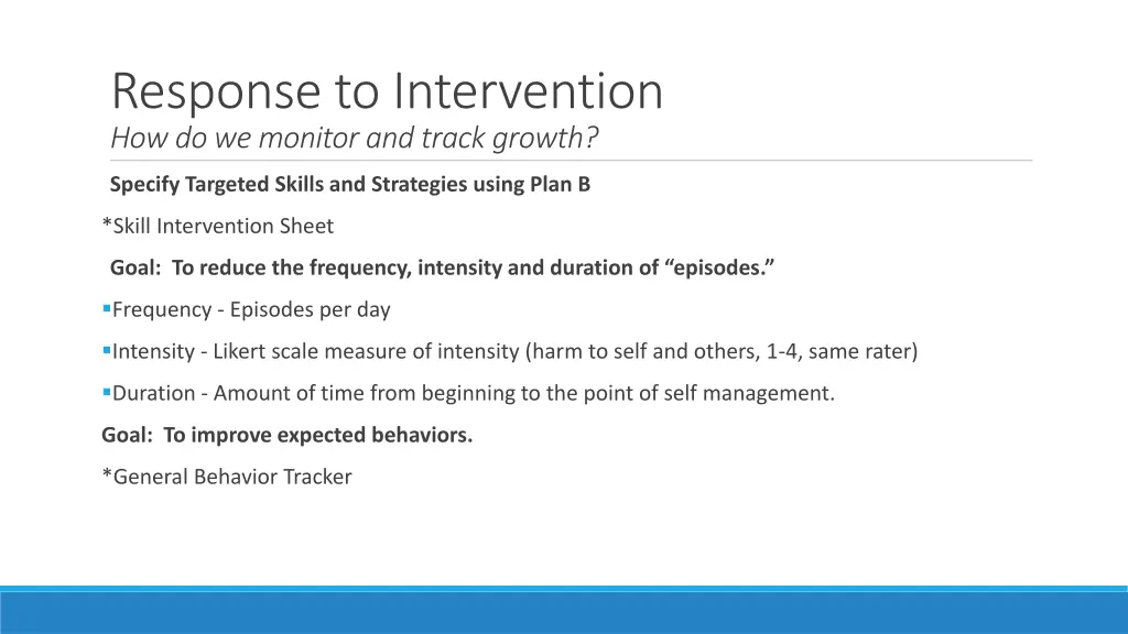 response to intervention how do we monitor