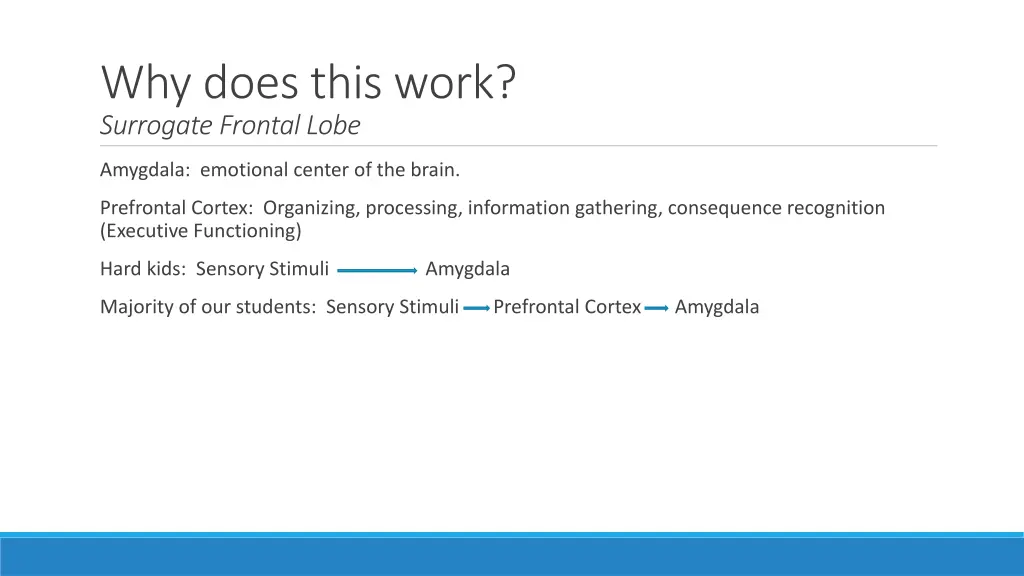 why does this work surrogate frontal lobe