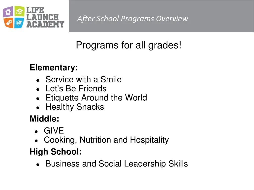 after school programs overview