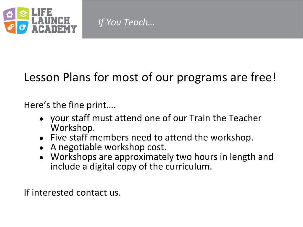 if you teach
