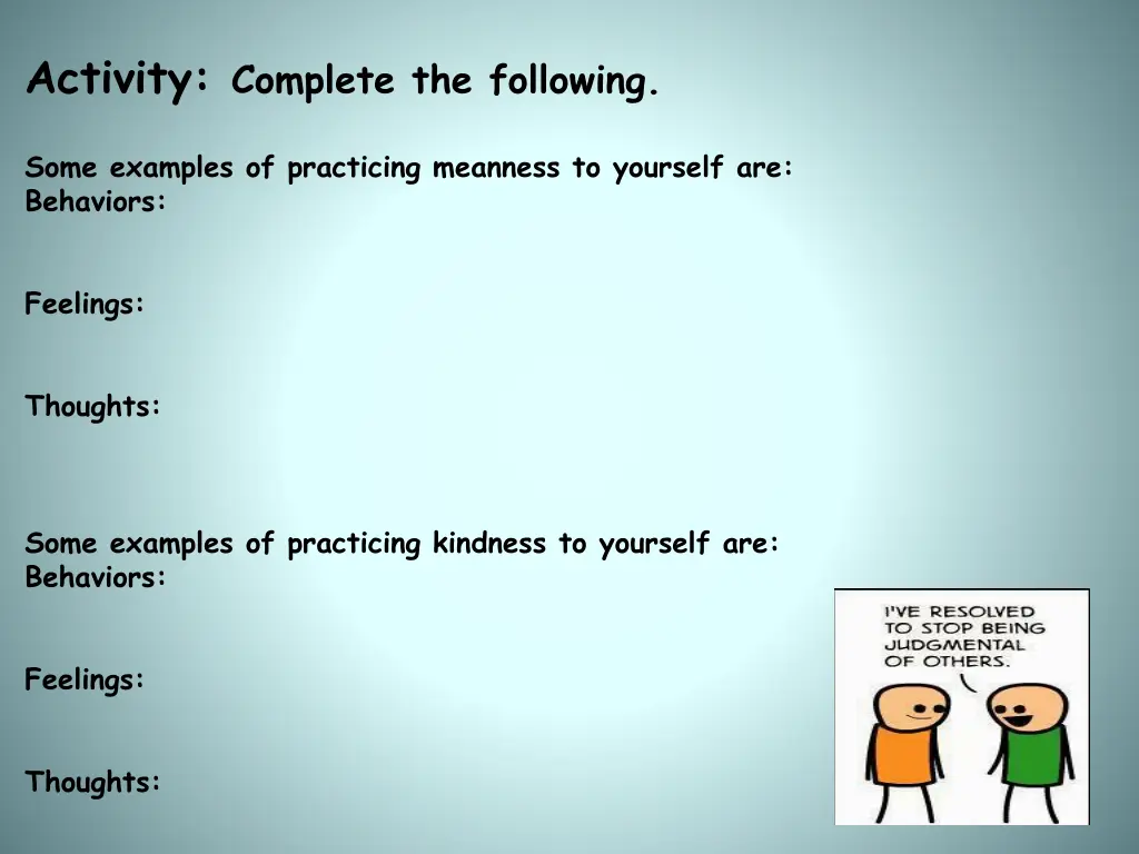 activity complete the following