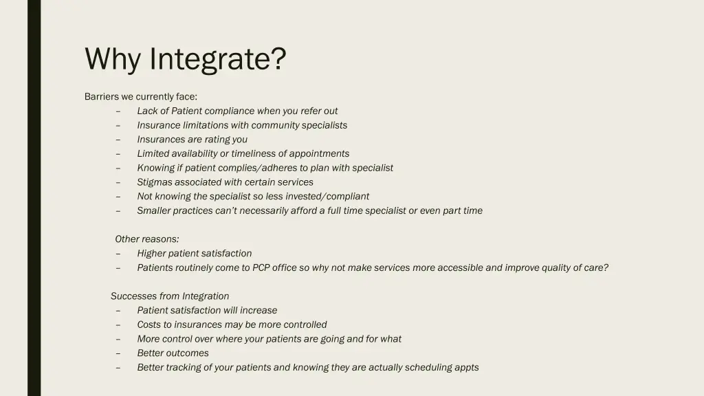 why integrate