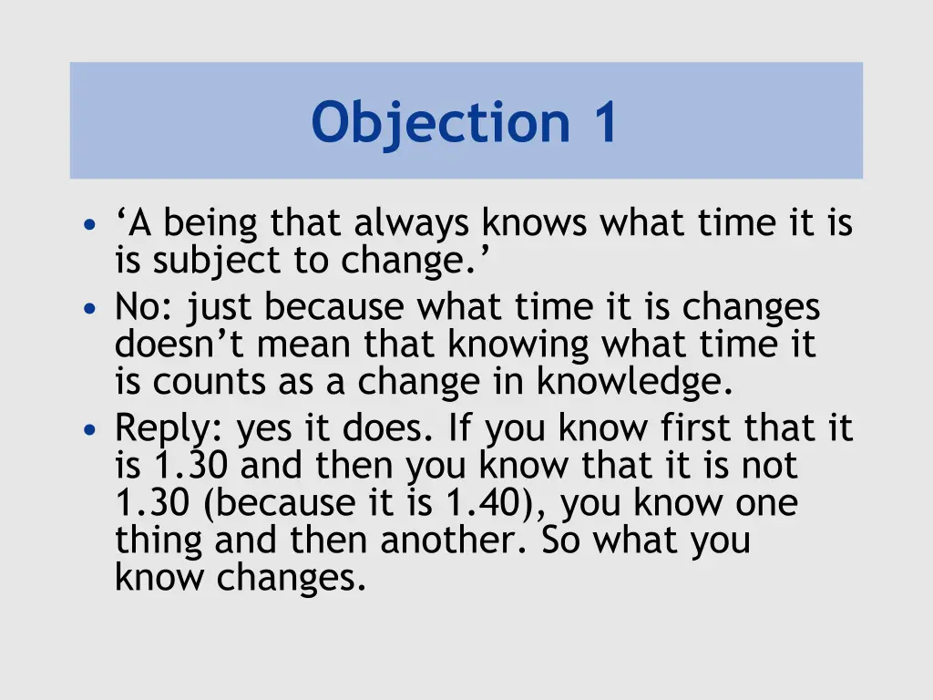 objection 1