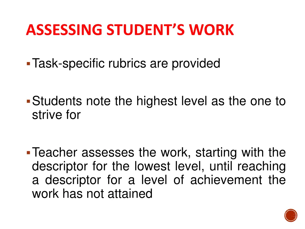 assessing student s work